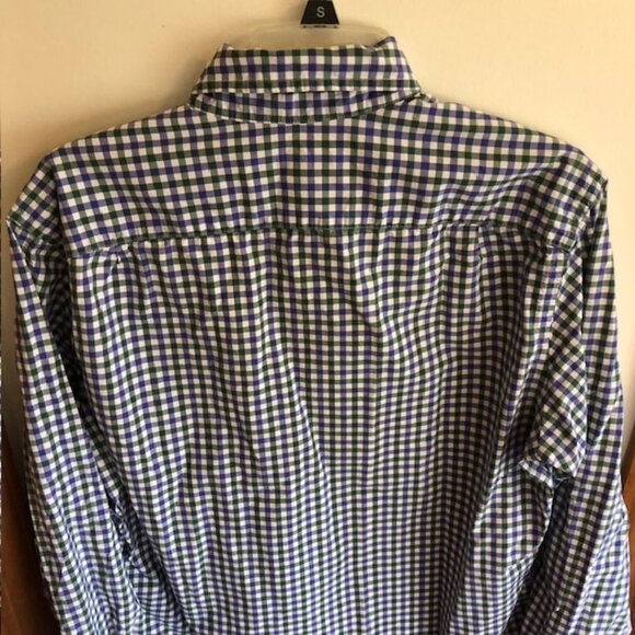 J. CREW Holiday 13 Check Cotton Button Down Shirt Blue Green Medium - Picture 7 of 15